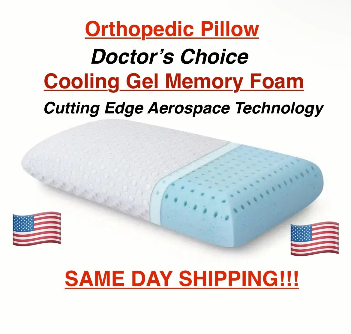 Ventilated Cooling Memory Foam Pillow - Removable 